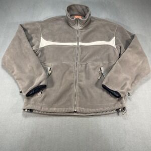 Mobius All Weather Gear Men's Medium Fleece Jacket Full Zip Gray Nylon Sleeves